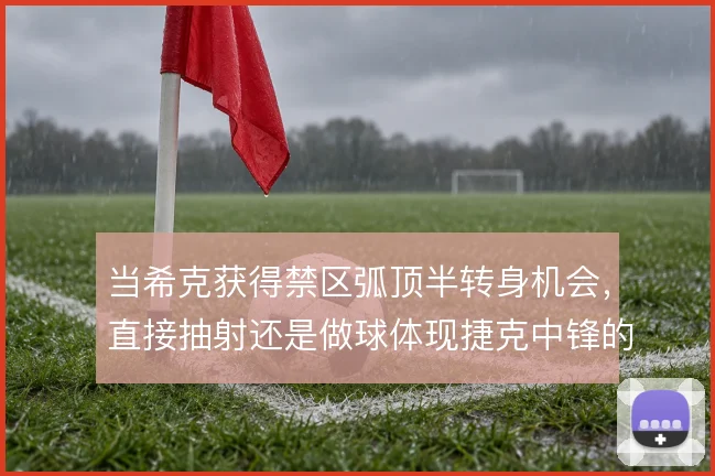 当希克获得禁区弧顶半转身机会，直接抽射还是做球体现捷克中锋的决策倾向